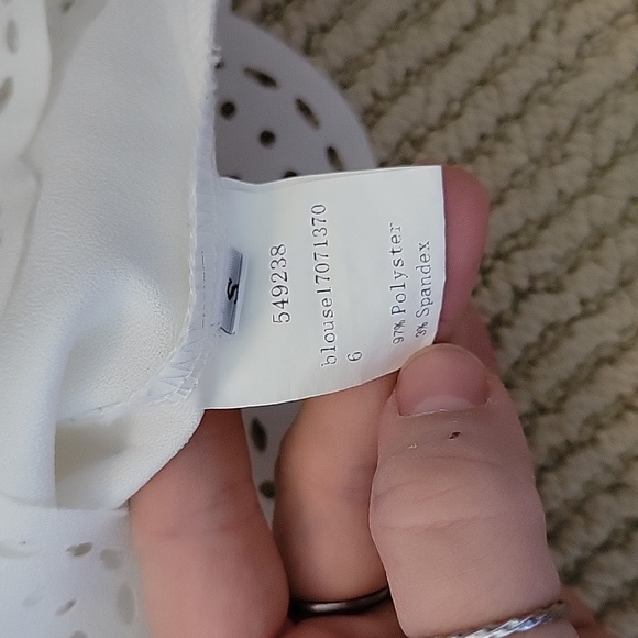 Sheer White Laser Cut Blouse - Picture 2 of 3